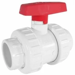 WELL2WELLNESS PVC 2-Wege Kugelhahn Imperial 50mm Klebemuffe Weiß