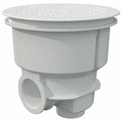 SUINGA Normablauf Mit Flachrost Für Betonbecken, Weiß