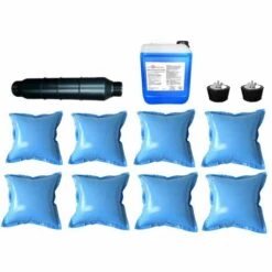 WELL2WELLNESS Pool Überwinterungsset Mega 3 | 8 Kissen | 2 Winterst. | 1 Skimmerst. | 5l Winterkonservierer EXTRA