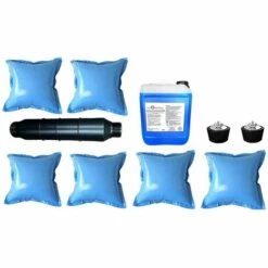 WELL2WELLNESS Pool Überwinterungsset Mega 2 | 6 Kissen | 2 Winterst. | 1 Skimmerst. | 5l Winterkonservierer EXTRA
